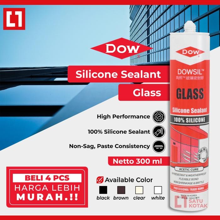 ID'' [RETAIL/GROSIR] DOWSIL GLASS SILICONE SEALANT LEM KACA AQUARIUM SILIKON ACETOXY ASAM