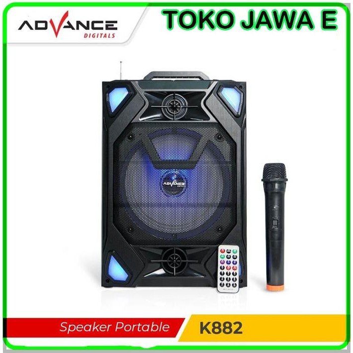 ADVANCE SPEAKER PORTABLE BLUETOOTH ADVANCE K882 - 8 inch FREE MIC 1BH WERLES