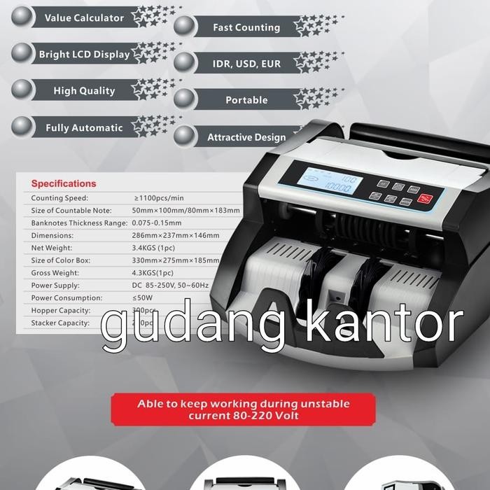 Mesin Hitung Uang Inote Bc-50 Vm Display Lcd / Money Counter 50Vm