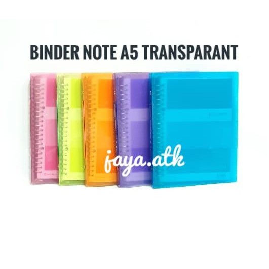 

BINDER NOTE A5 20 RING MAP BINDER LOOSE LEAF A5 WARNA TRANSPARAN 128GA KODE 1272