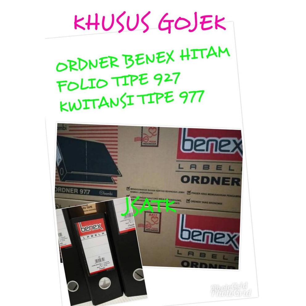 

ORDNER BENEX HITAM 927 FOLIO 977 KWITANSI KHUSUS GOJEK KODE 821