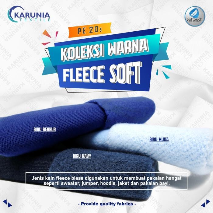 

KAIN FLEECE PE SOFT 20S BIRU BENHUR KARUNIA TEXTILE KODE 48