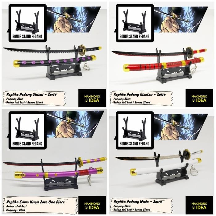 Gantungan Kunci Anime Zorro One Piece Shisui Enma Wado Sandai Kitetsu