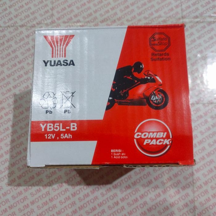 Langsung Kirim  AKI MOTOR AKI ACCU BASAH YUASA YB5L-B