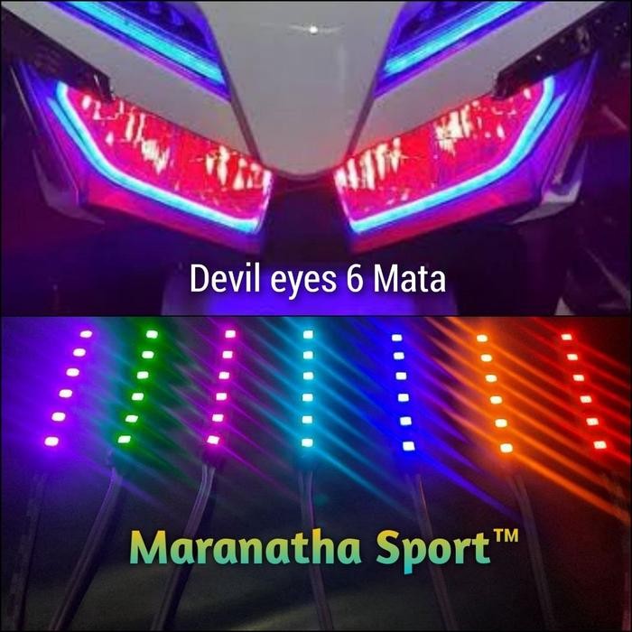 LAMPU DEVIL EYES BISA SEMUA MOTOR / LAMPU LED 6 MATA SMD5050 12VOLT 6 MATA SMD 5050 WATEROOF VARIASI