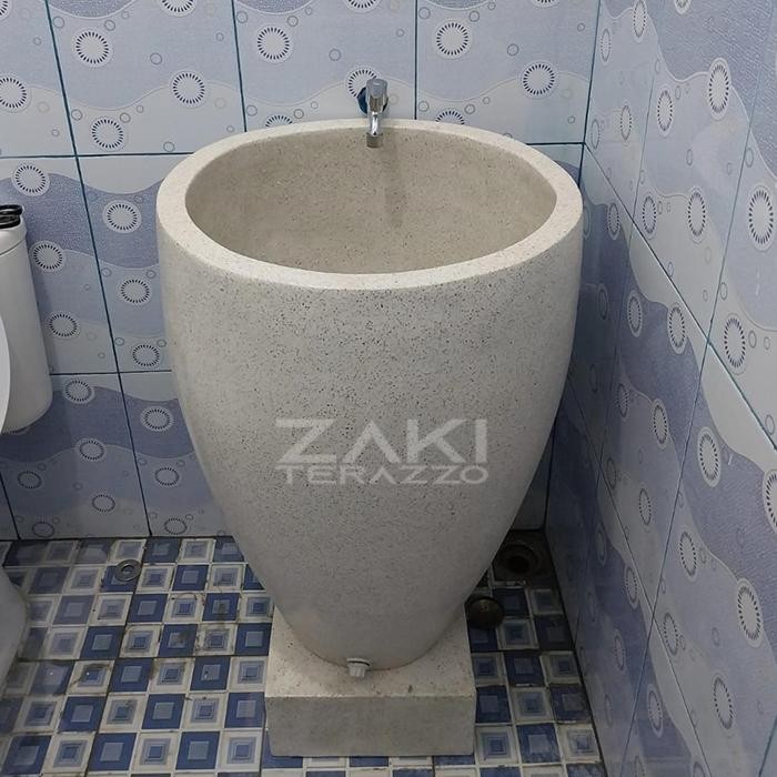 Bak Mandi Teraso Besar Gentong Terazzo (85 X 50 Cm)