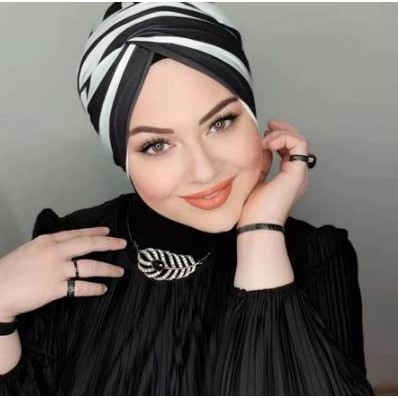(Allthebest) TERLARIS,Instant Turban Jersey Muslim Hijab Turban Instan Dewasa