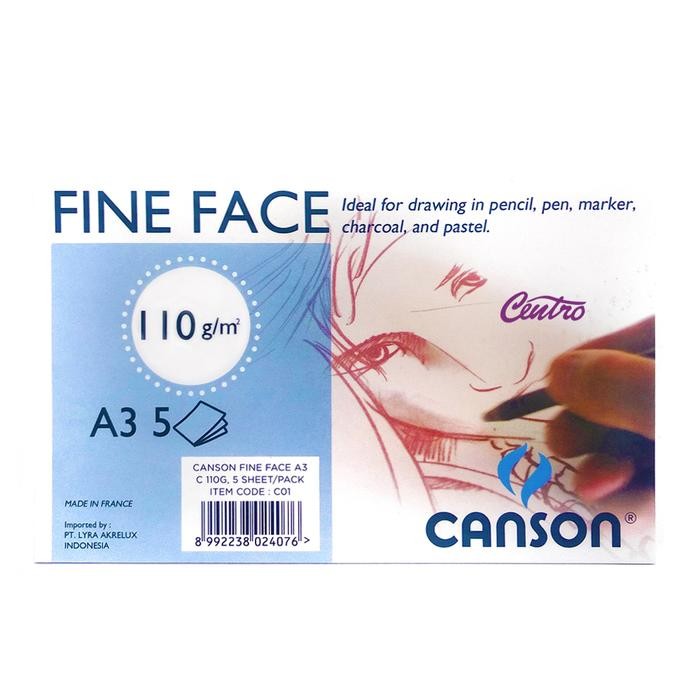 

Canson Fine Face 110 Gsm A3 Kertas Gambar Pencil Pastel Paper 5 Lembar