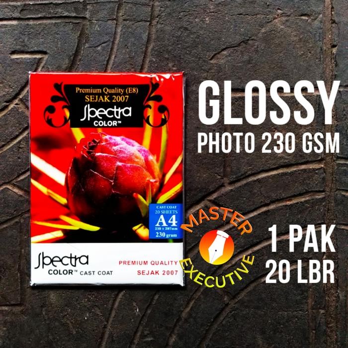

Spectra Cast Coat Photo Paper 230 gsm A4 / Kertas Foto Glossy Tebal