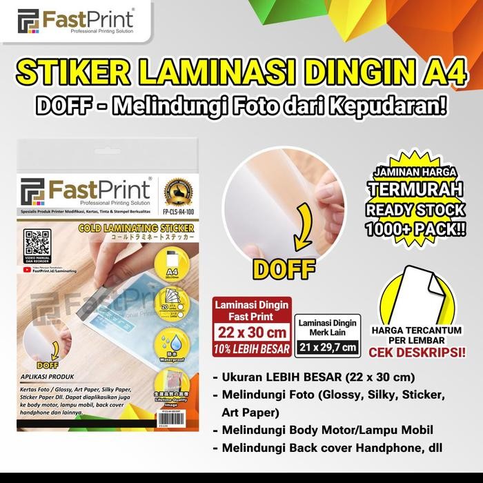 

Fast Print Stiker Laminating Dingin A4 Glossy