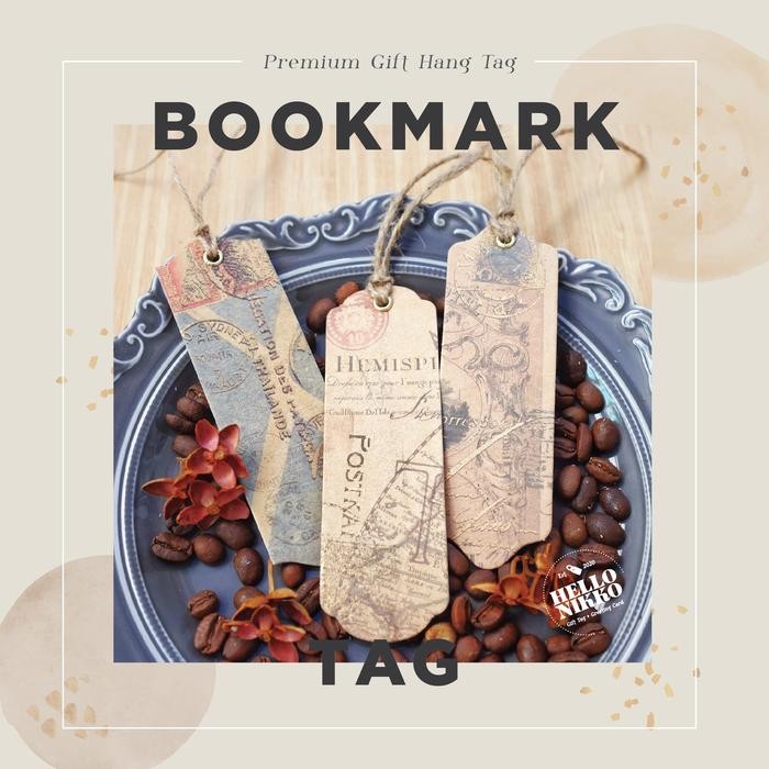 

Selipan buku bookmark vintage gift paper tag kado parcel kartu box