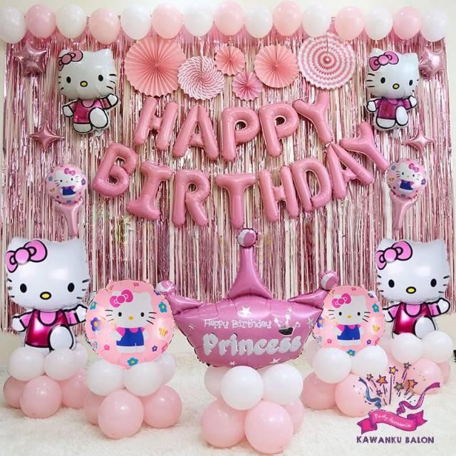 

Terlaris HELLO KITTY PREMIUM SET DEKORASI/BALON FOIL HELLO KITTY SALE