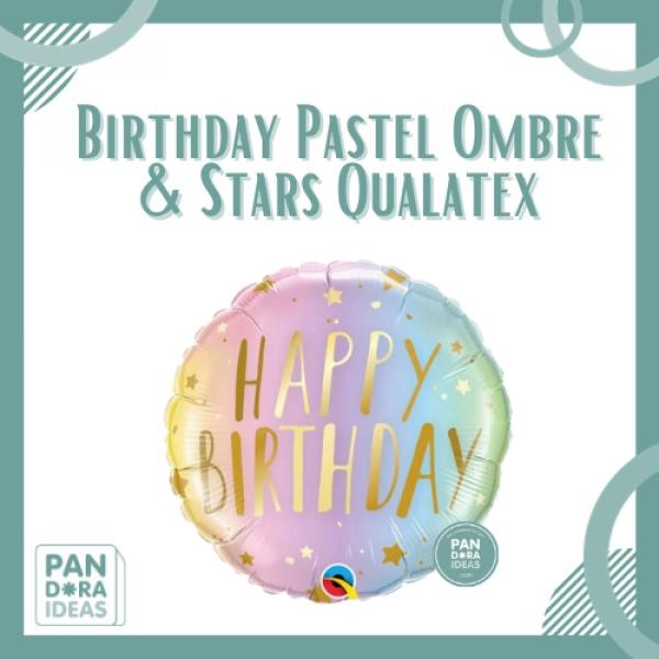 

Terlaris Birthday Pastel Ombre & Stars Qualatex Balon Foil Ulang Tahun SALE