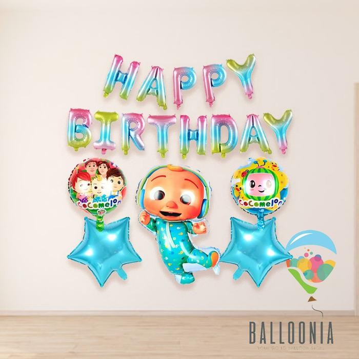 

Terlaris SET Foil Balloon Birthday CocoMelon Gradient Dekorasi Balon Ultah SALE