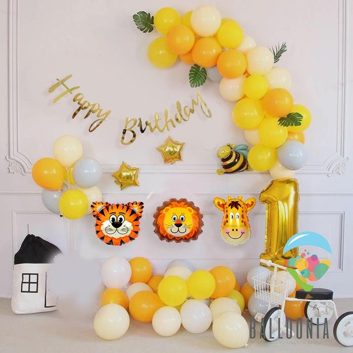 

Terlaris SET Foil Balloon Animal Head Mini Birthday / Dekorasi Balon Ultah SALE