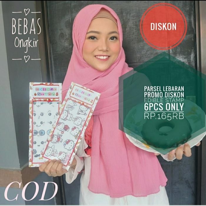 

Lecy.store2 Parsel Ramadan Edible stamp Edible Sticker Stiker Makanan Promo 6pcs