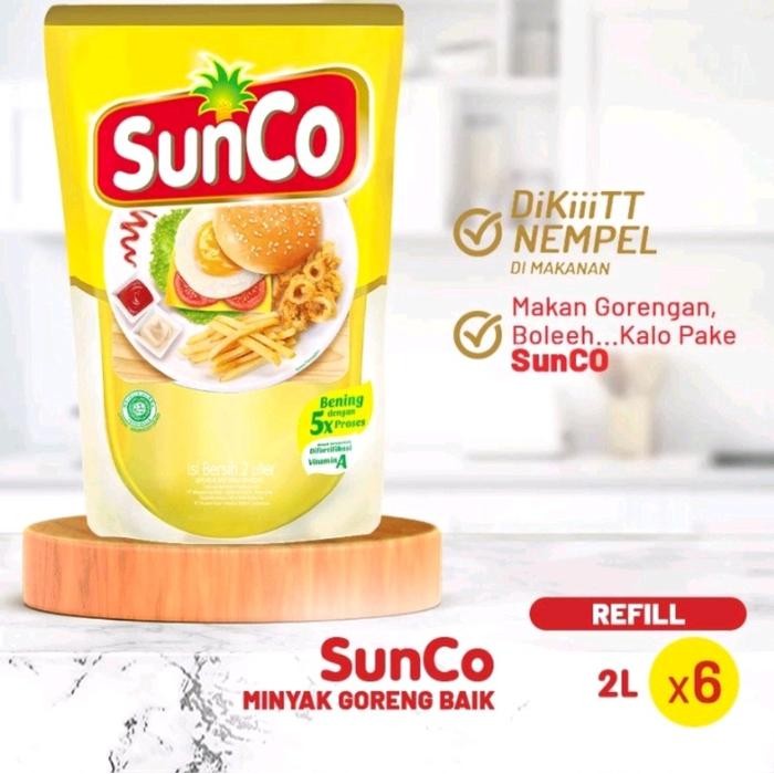 

Minyak Goreng Sunco Refill 2L-1Dus isi 6pouch