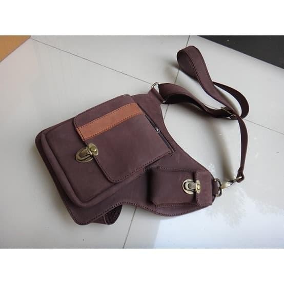 Tas paha,selempang pinggang LE9B6F5 kulit sapi [ OBRAL ]
