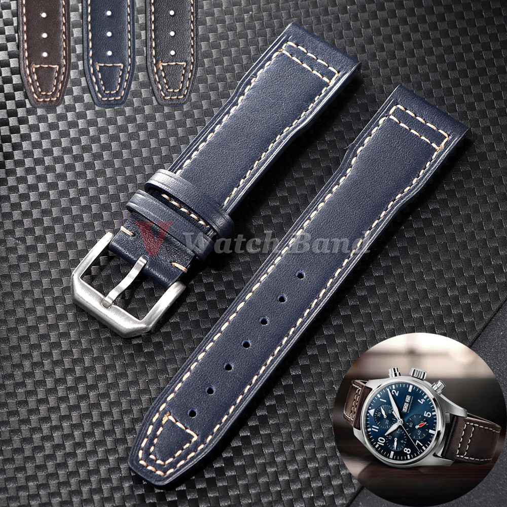 IMPORT 20MM 21MM COWHIDE WATCH STRAP FOR IWC PILOT PORTUGIESER PORTOFINO WRISTBAND COWHIDE BRACELET