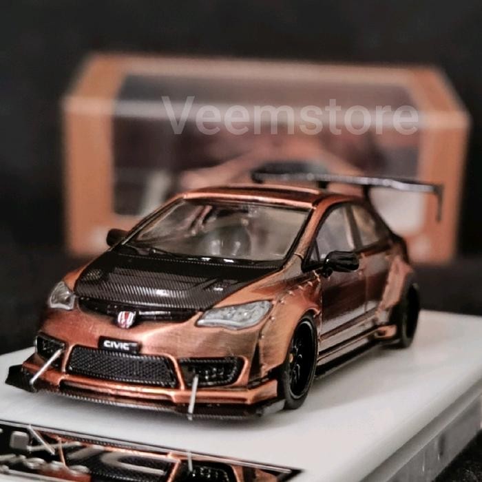 Diecast 1:64 Honda Civic FD2 High Wing [Time Micro] Bronze