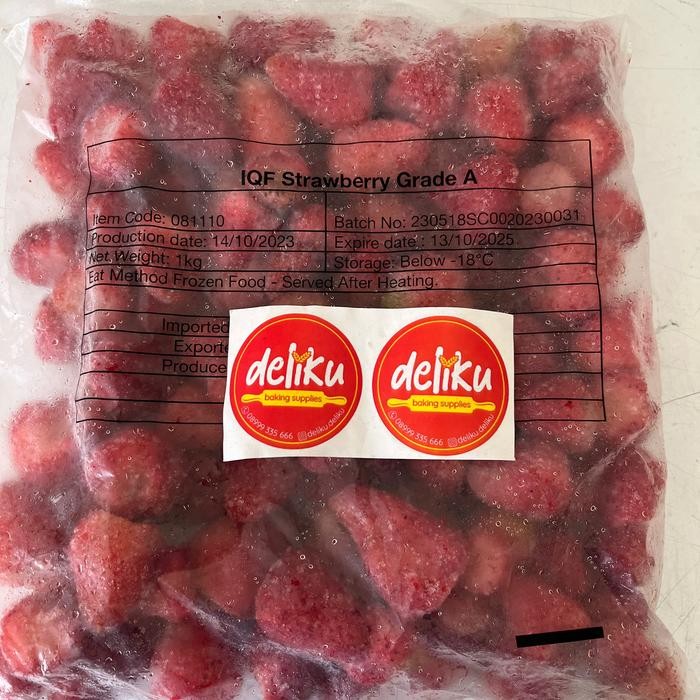 

DISKON strawberry frozen import 1kg grade A instant only READY STOCK