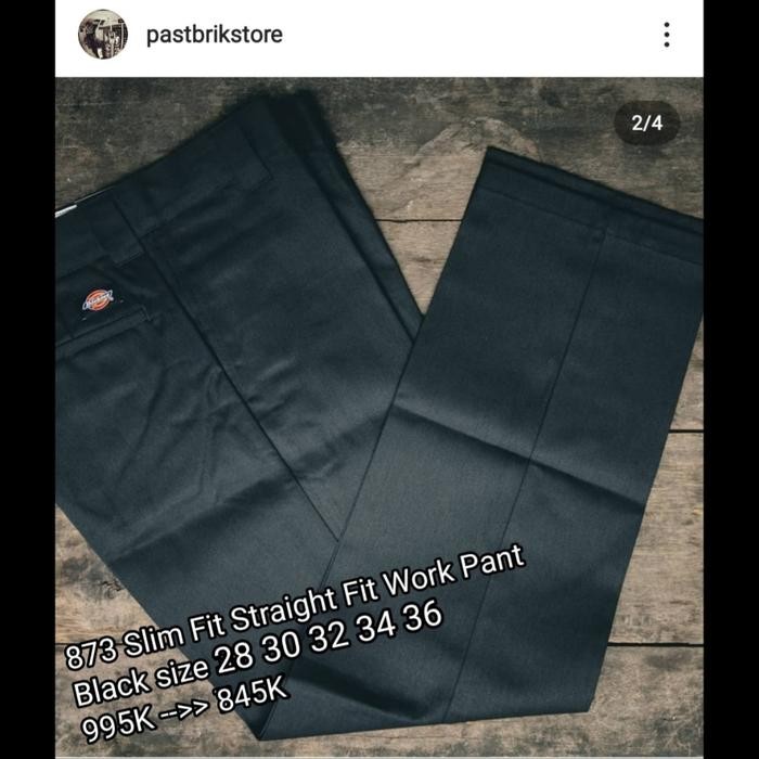 ORIGINAL Celana Pria Dickies 873 Slim Straight Fit Black READY STOCK