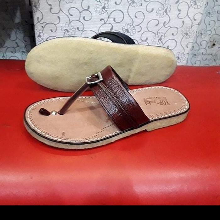 sandal tarumpah kulit asli pria