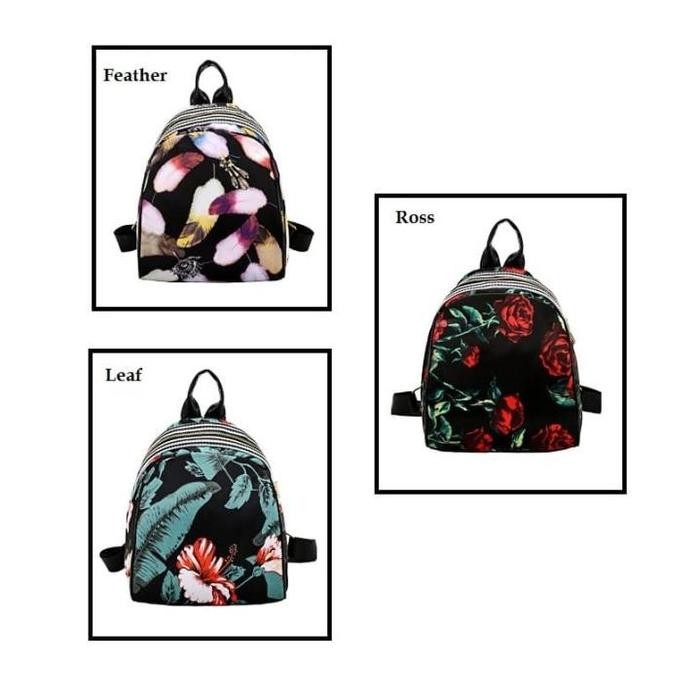 Elizabeth'S Bags - Bp21 Korea Flower Floral Backpack/ Tas Ransel Mini