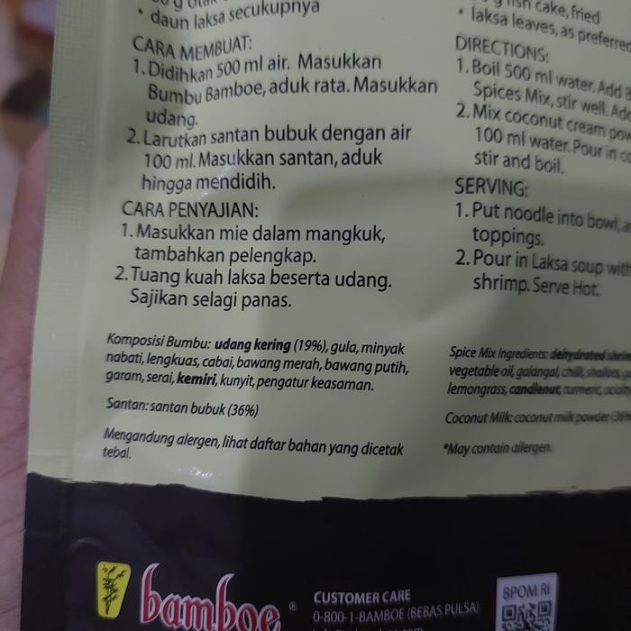 

Bamboe Bumbu Premium Sop Konro / Laksa / Bakmoy / Bebek Ungkep Goreng / Rendang