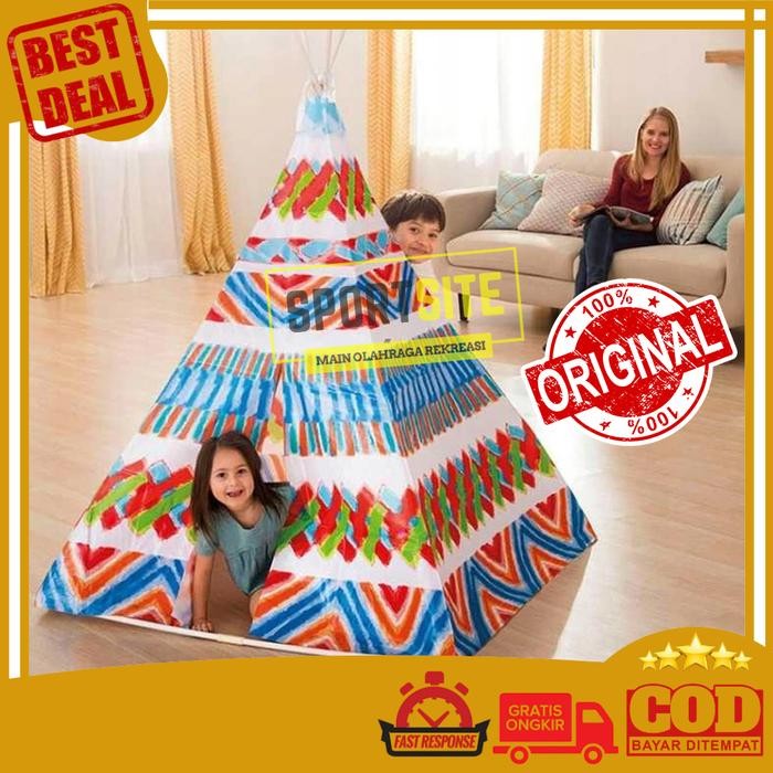 Intex Tenda Indian Teepee Play Tent Mainan Anak Rumah Rumahan Segitiga