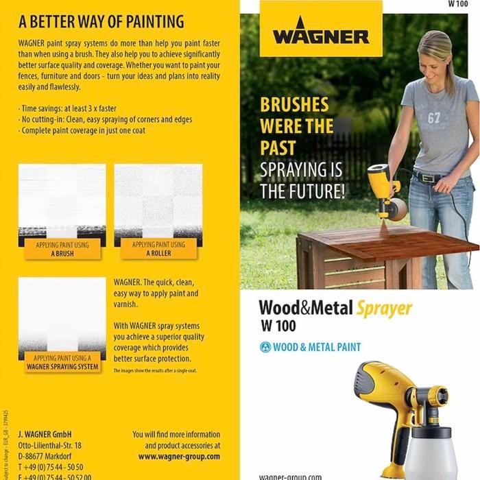 Wagner W 100 Paint Spraying HVLP Electric wood metal cat semprot kayu