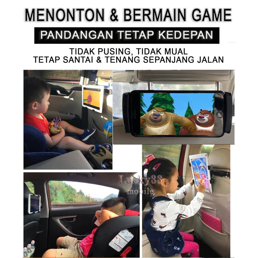 Big Holder Mobil Belakang Hp Tab Tab Ipad Car Rear Pillow Stand Anak