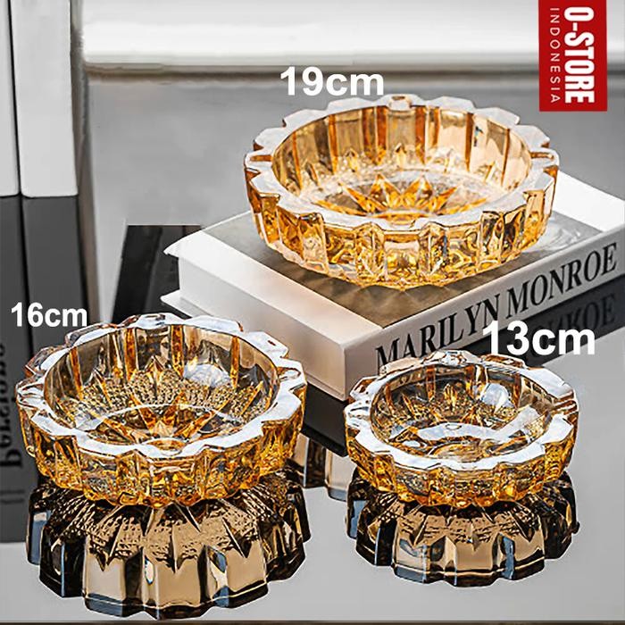 Asbak Kaca Besar Super Tebal Asbak Ruang Tamu Mewah Aesthetic Ashtray Asbak Kaca Kristal Asbak Unik