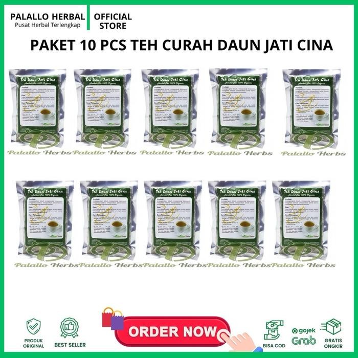 

Lecy.store2 Paket 10 Teh Curah Daun Jati Cina Mega 40Gram Air Herbal Tea