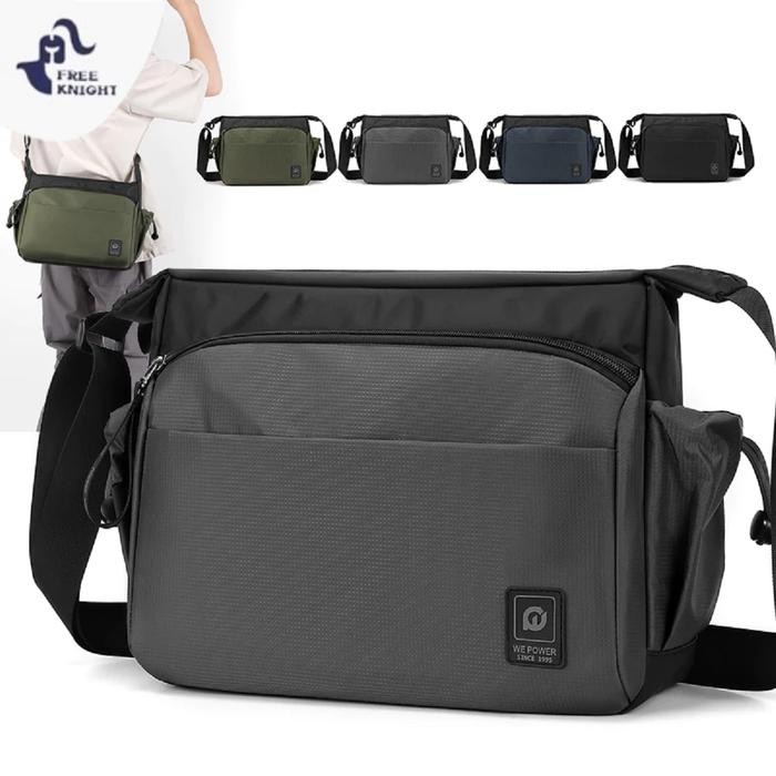 

MZ708 Freeknight Tas Selempang Pria Casual Tas Cowok Handbag Besar Fashion Trendy Hitam Anti Air