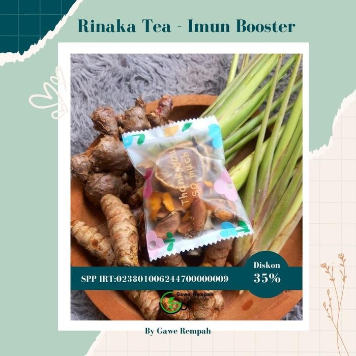 

Vanilla.storee Imun Booster - Rinaka Tea Simplisia Kunyit Jahe Merah Serai Lemon by Gawe Rempah