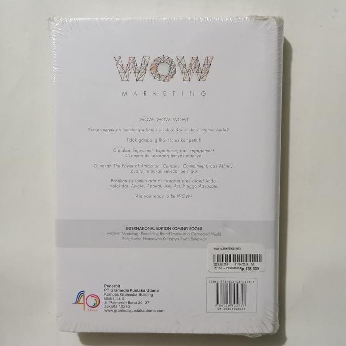 

SALE !!! BUKU WOW MARKETING - HERMAWAN KARTAJAYA - GRAMEDIA - HARD COVER READYY