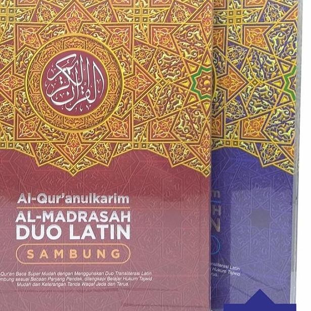 

SALE !!! AL-QURAN AL-MADRASAH DUO LATIN SAMBUNG A4 HC UKURAN BESAR MUSHAF AL QUR'AN TRANSLITERASI