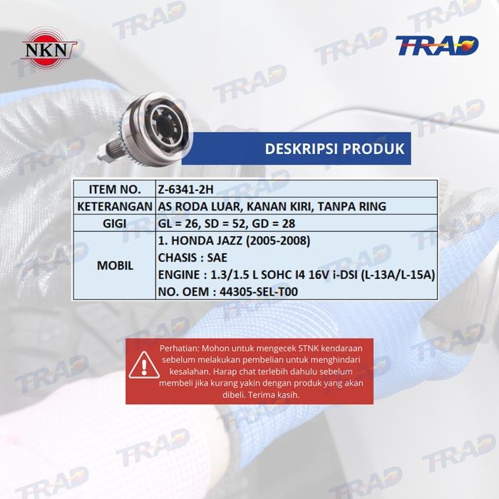 TERBARU CV JOINT AS RODA LUAR NKN HONDA JAZZ GEN 1, 2, FIT TERMURAH