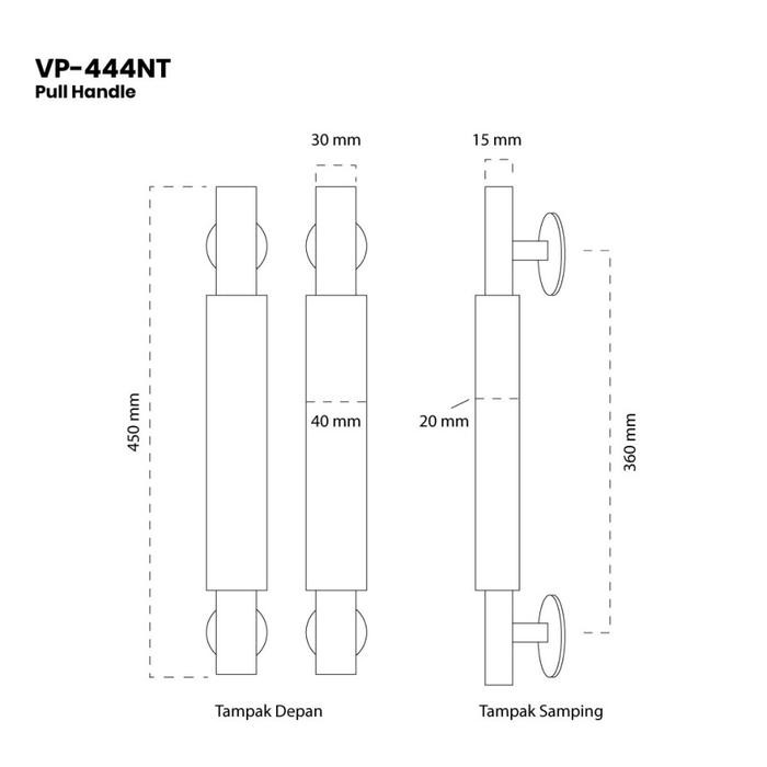 Pull Handle ng Tarikan Pintu Rumah Kayu 45 CM STAINLESS Viano ( By Nobleza ) *