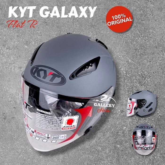 HELM KYT GALAXY GLA GREY FLAT R HELM KYT VISOR FLAT GREY DOFF *