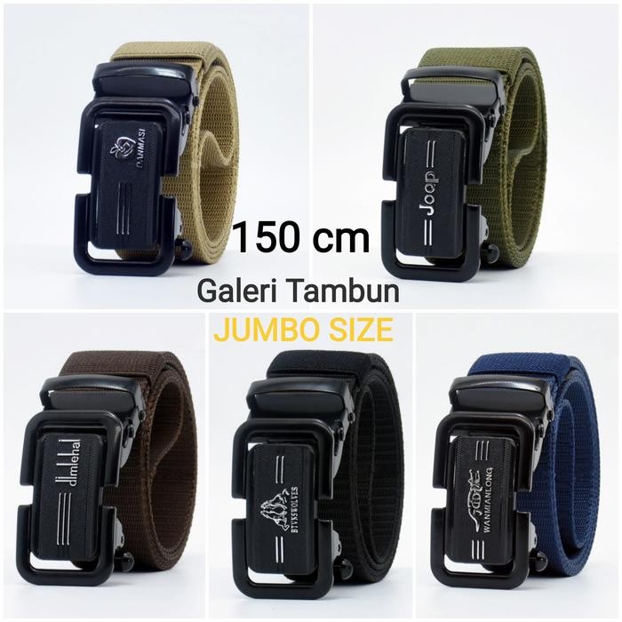 IKAT PINGGANG PRIA TACTICAL PANJANG 150 CM SABUK KANVAS JUMBO SIZE *