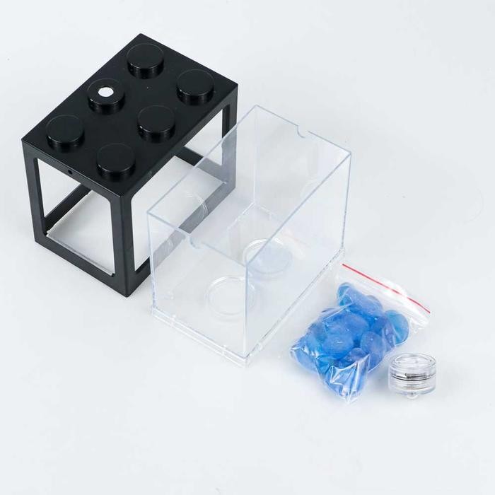 Cod Set Aquarium Ikan Cupang Chana Mini Minimalis Dengan Lampu Led Unik Lucu Portable Set Fullset