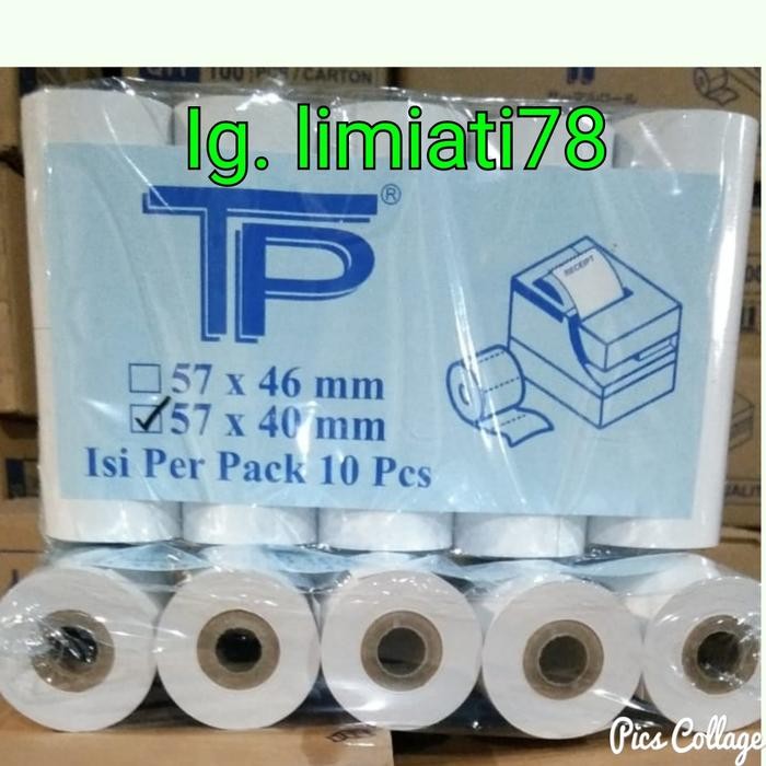 

Kertas Thermal Paper Roll Merk TP Ukuran 57 x 40 KAS PAPER 57x40