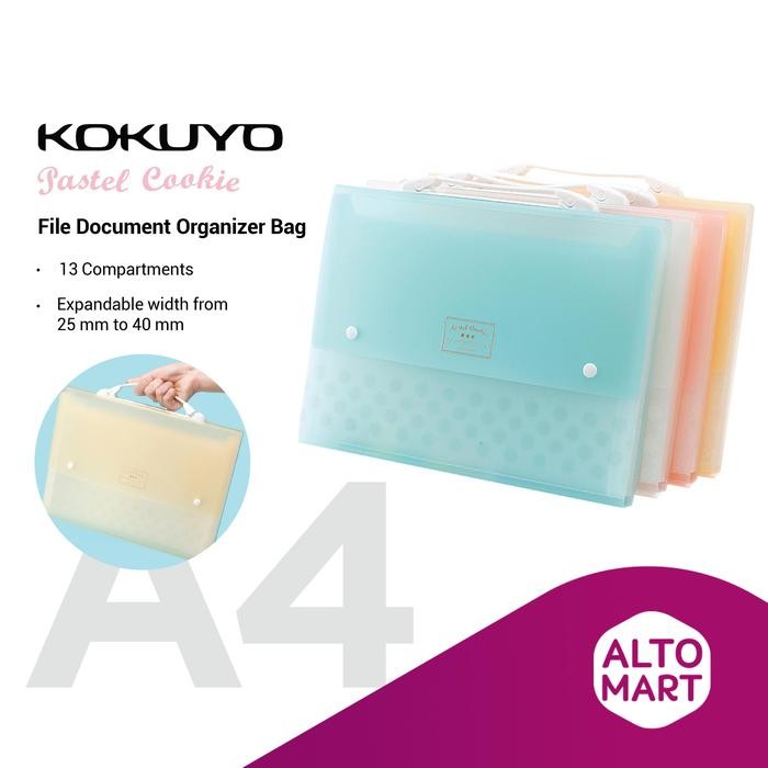 

Kokuyo Pastel Cookie File Document Organizer Bag A4 Map Accordion