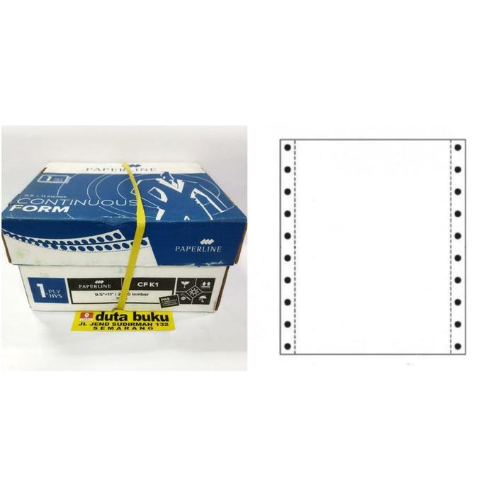 

Kertas CF Continuous Form Komputer 1 Ply NCR 9,5 x 11" Inch Paperline