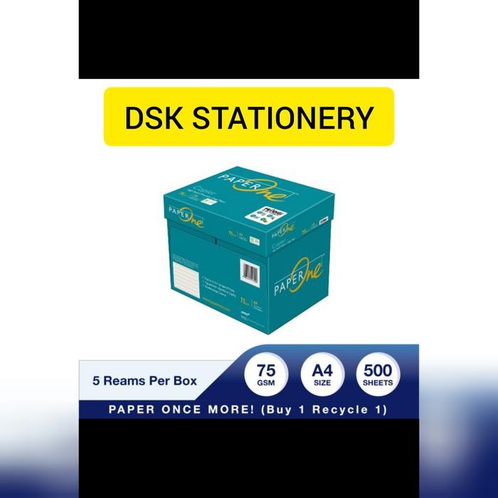 

KERTAS HVS PAPERONE A4 75 GRAM 1 BOX ISI 5 RIM PROMO !!!
