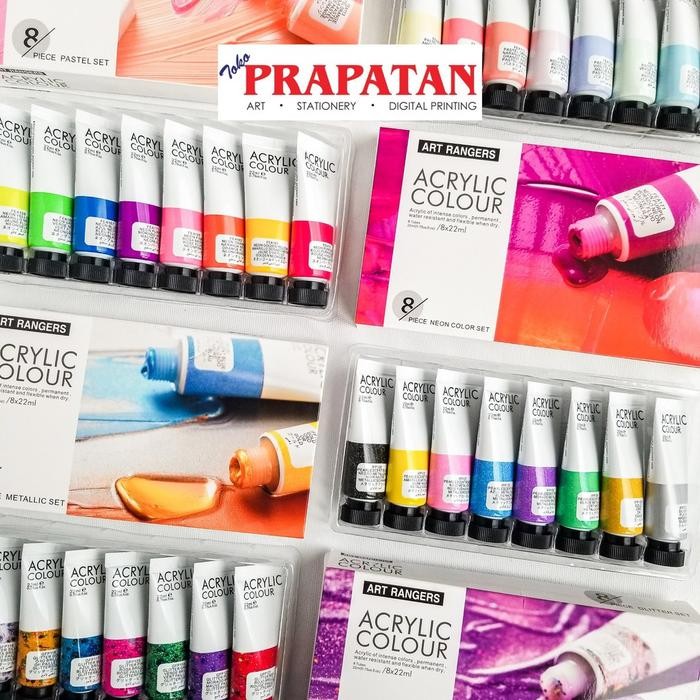 

Stok Baru Art Rangers Acrylic Paint set 8x22ml Neon / Metallic / Glitter / Pastel