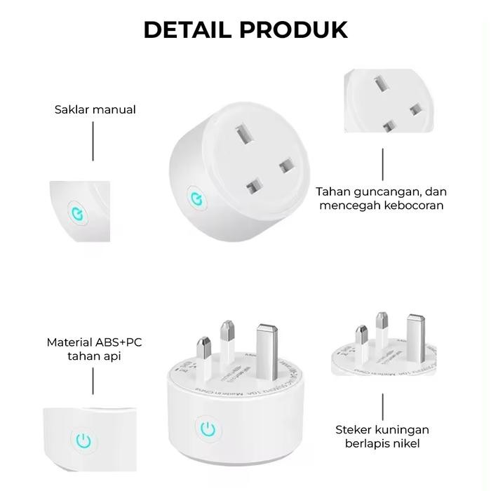 Murah Tuya Smart Plug Wifi Tuya Wifi Smart Home Steker Ac Kaki 3 Monitor