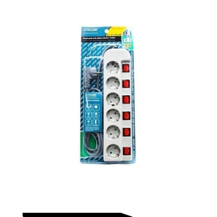Menarik Stop Kontak 6 Lubang Uticon 6 Lobang Switch Steker On Off St1382Sw